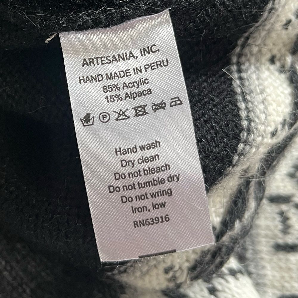 Artesania Fair Isle Nordic Sweater Alpaca Blend Made in Peru Small - Picture 5 of 8